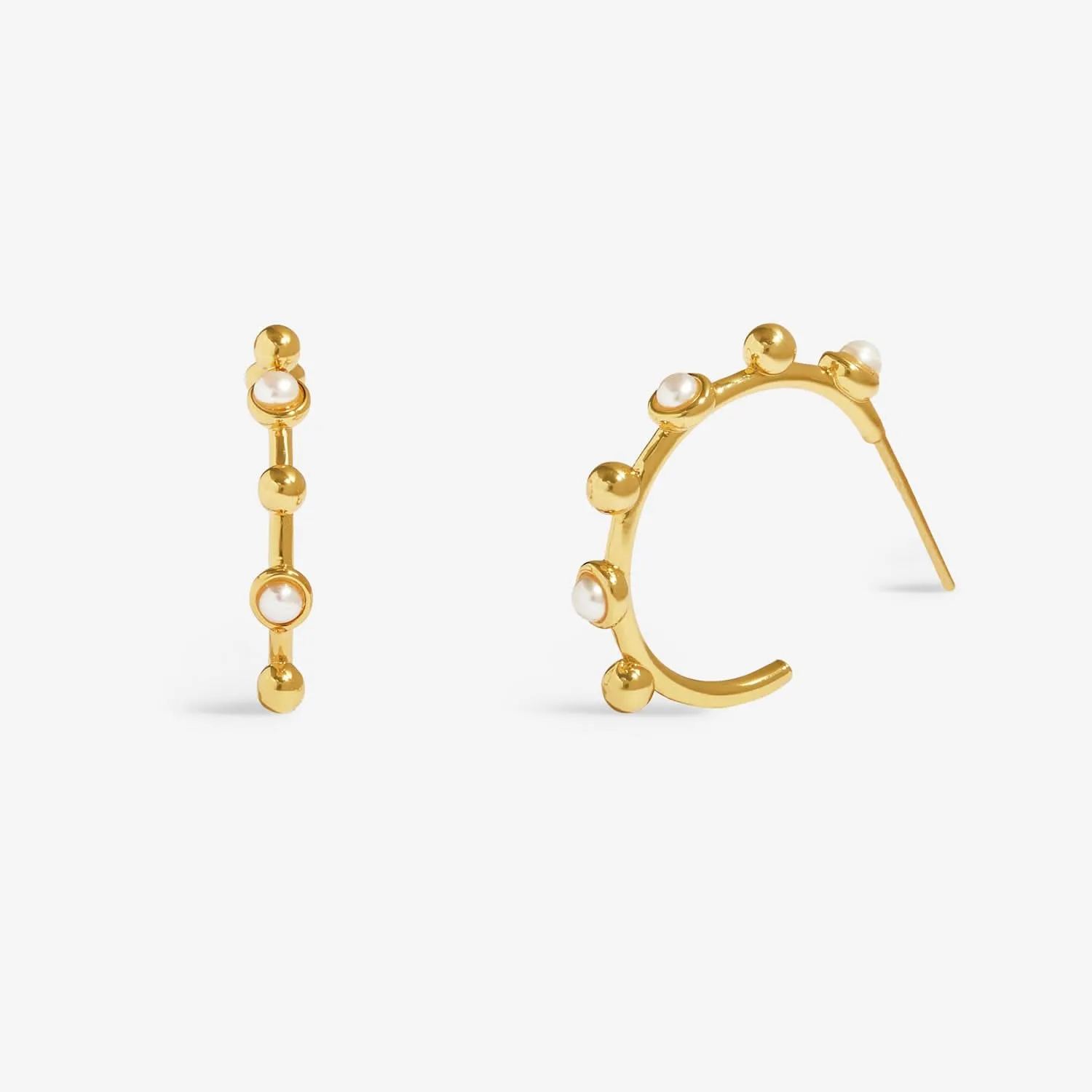 Boucles d'oreilles à anneaux plaquées or avec perles et paillettes Soul Shine 8478 Joma Jewellery