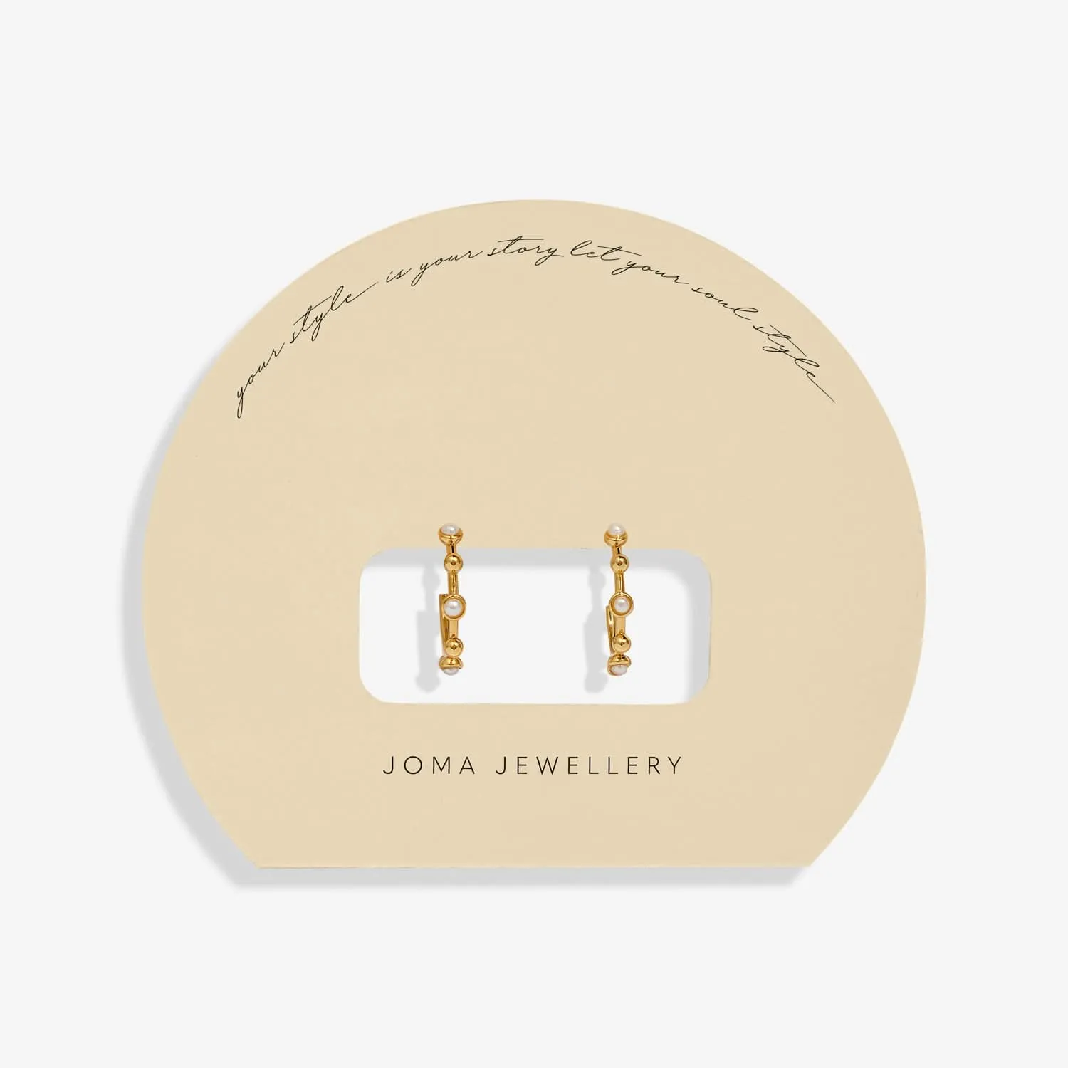 Boucles d'oreilles à anneaux plaquées or avec perles et paillettes Soul Shine 8478 Joma Jewellery