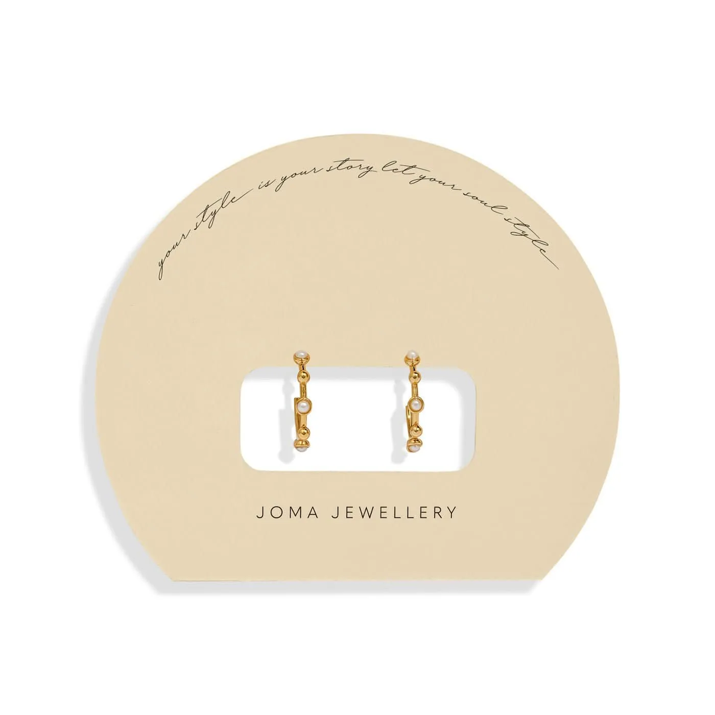 Boucles d'oreilles à anneaux plaquées or avec perles et paillettes Soul Shine 8478 Joma Jewellery