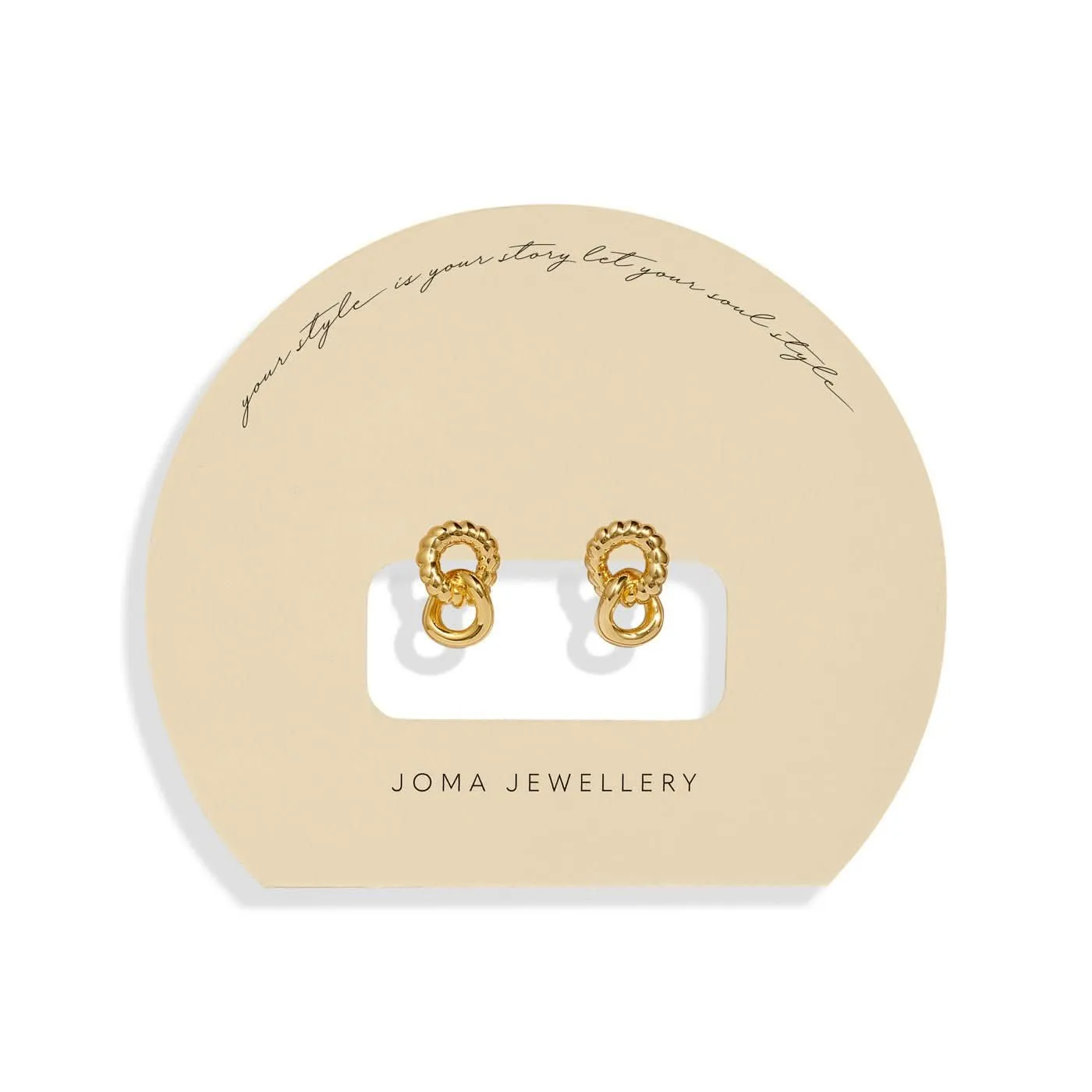 Boucles d'oreilles en or plaqué à anneaux liés Soul Shine 8479 Joma Jewellery
