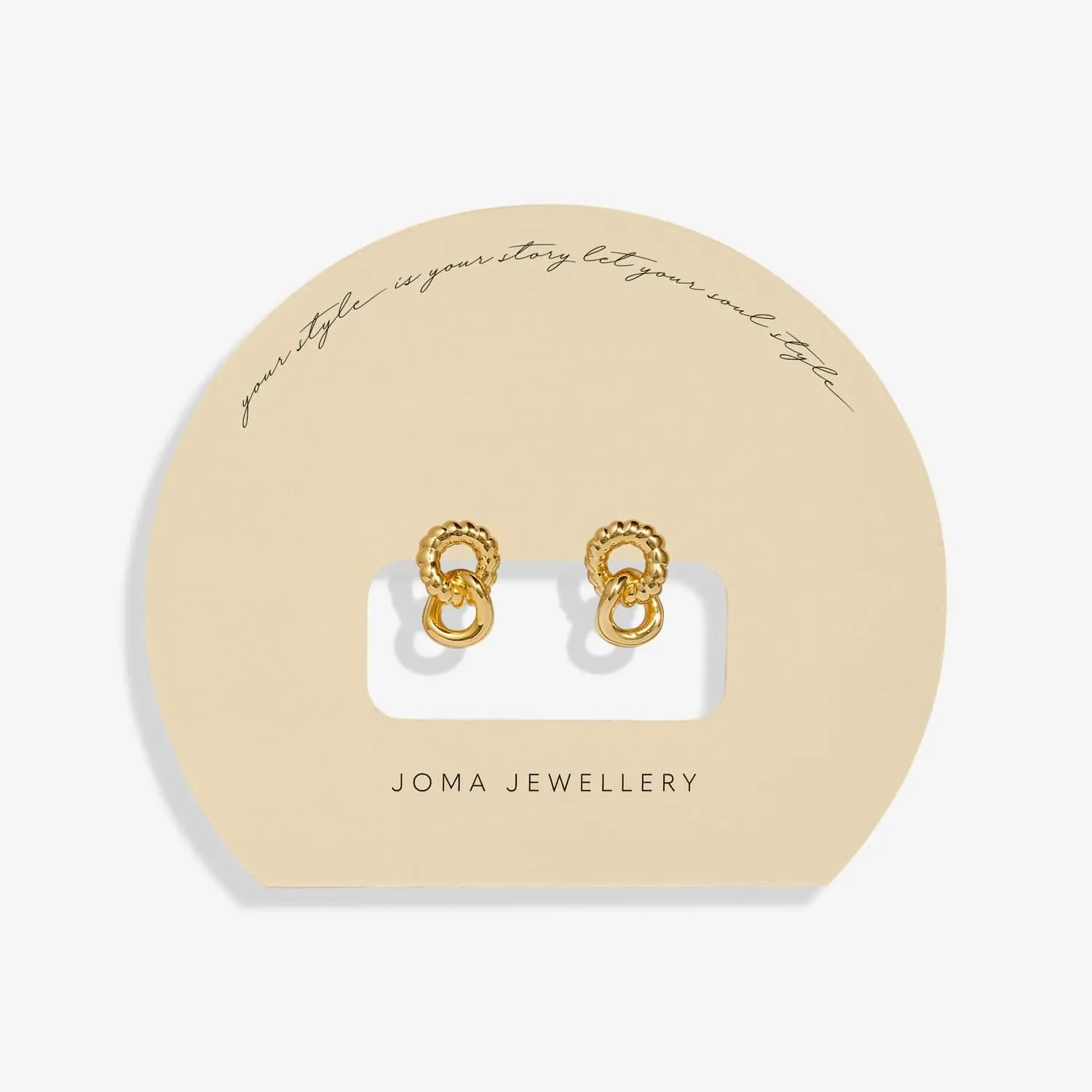 Boucles d'oreilles en or plaqué à anneaux liés Soul Shine 8479 Joma Jewellery