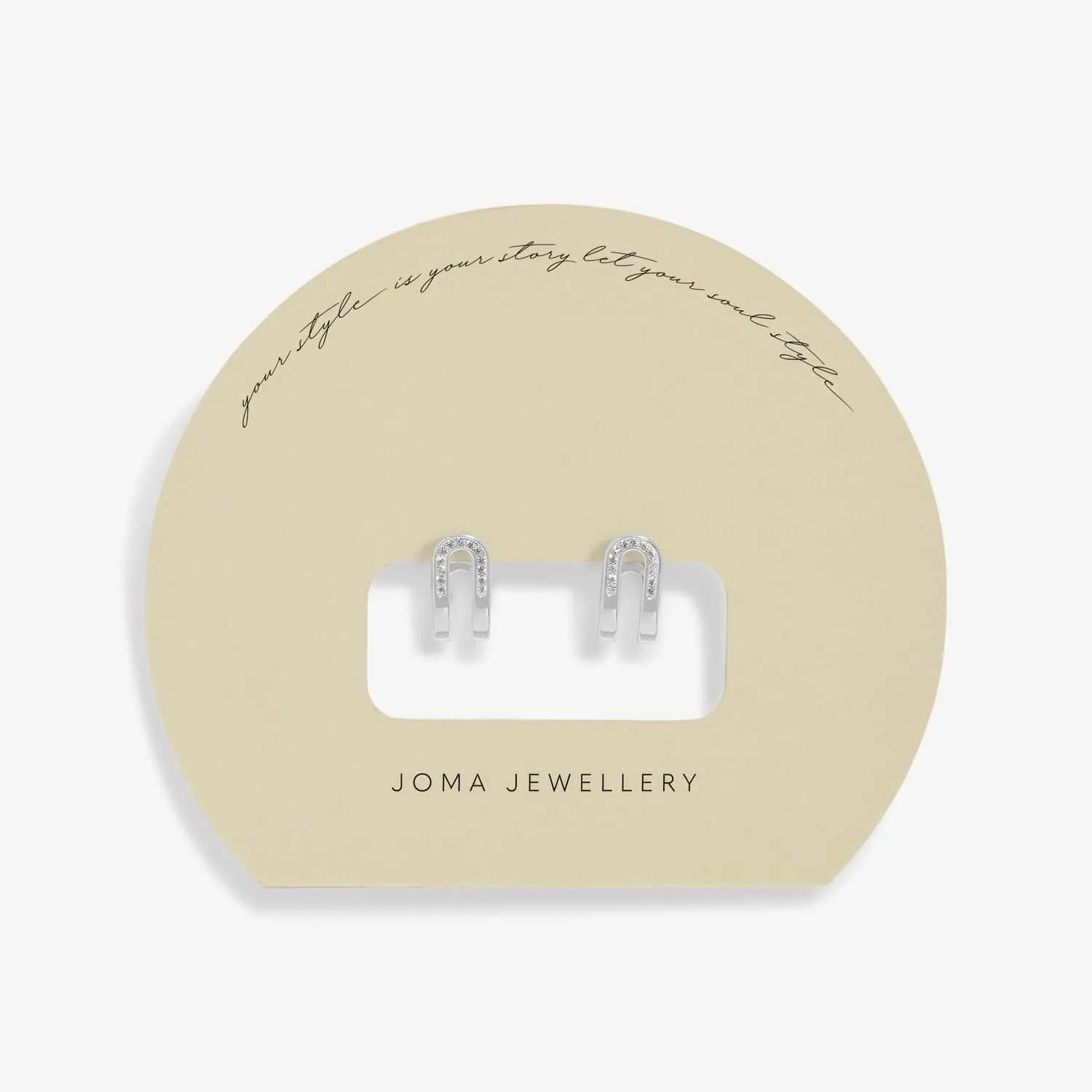 Boucles d'oreilles Huggie Arc Pailleté Soul Shine plaquées argent 7606 Joma Jewellery