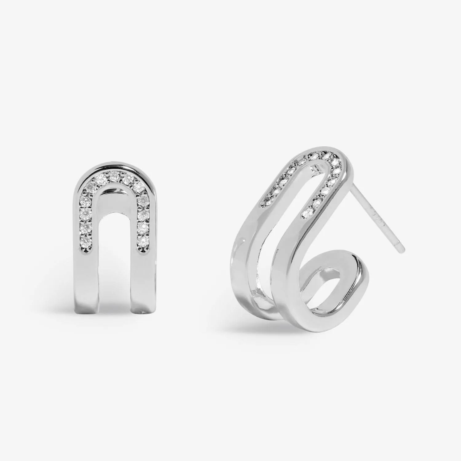 Boucles d'oreilles Huggie Arc Pailleté Soul Shine plaquées argent 7606 Joma Jewellery
