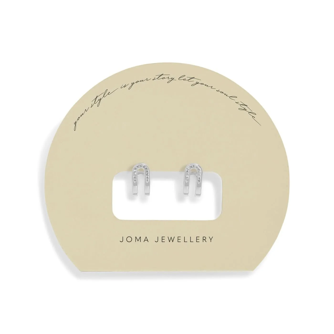 Boucles d'oreilles Huggie Arc Pailleté Soul Shine plaquées argent 7606 Joma Jewellery