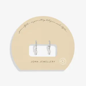Boucles d'oreilles cercles argentées avec perles pave brillantes 8475 Joma Jewellery