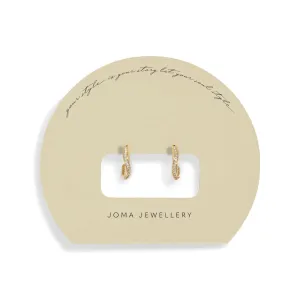 Boucles d'oreilles en or plaqué vague pavée brillance de l'âme 7605 Joma Jewellery