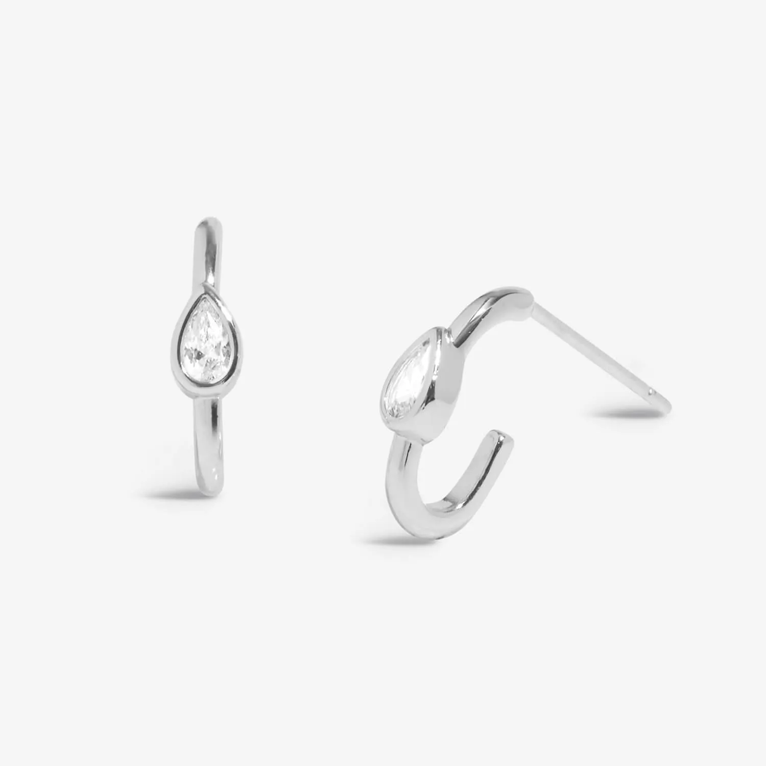 Ensemble de 2 boucles d'oreilles en cercles entrelacés plaqués argent Soul Shine Stack 8472 Joma Jewellery