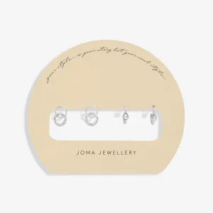 Ensemble de 2 boucles d'oreilles en cercles entrelacés plaqués argent Soul Shine Stack 8472 Joma Jewellery