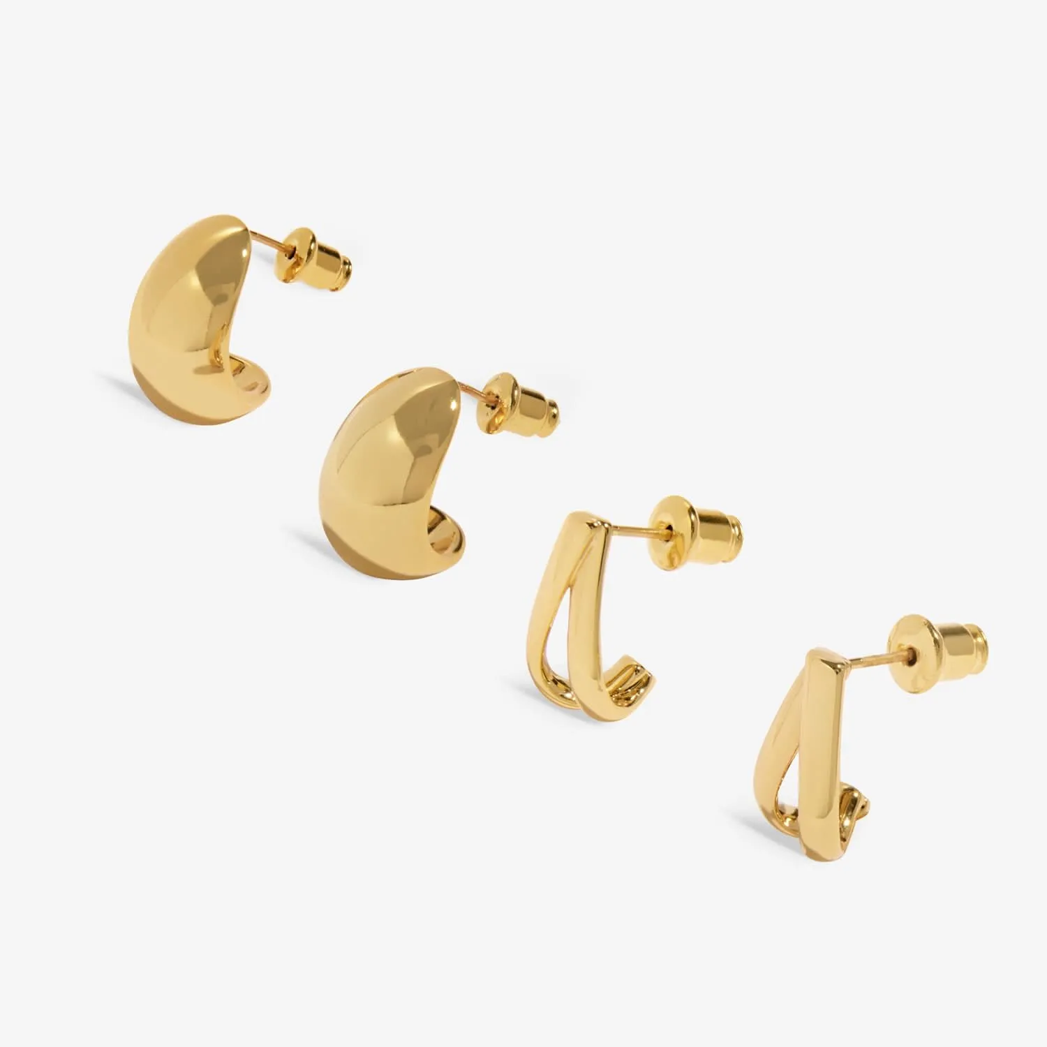 Ensemble de 2 boucles d'oreilles plaquées or de la déclaration Soul Shine Stack 8474 Joma Jewellery