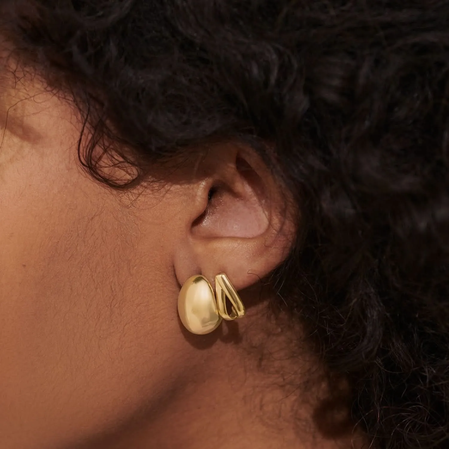 Ensemble de 2 boucles d'oreilles plaquées or de la déclaration Soul Shine Stack 8474 Joma Jewellery