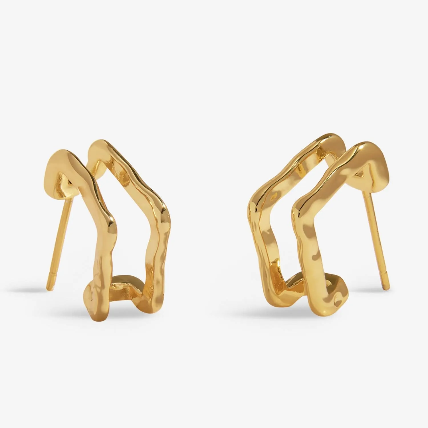 Ensemble de 2 boucles d'oreilles à effet texturé or nacré Soul Shine Stack 8473 Joma Jewellery
