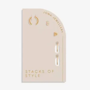 Ensemble de boucles d'oreilles en or Cz Stacks Of Style 6330 Joma Jewellery