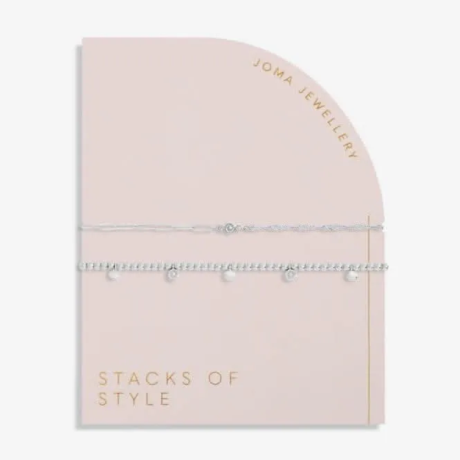 Piles de Style Cz Ensemble de 2 Bracelets en Argent 6334 Joma Bijoux