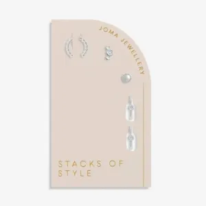 Paires de boucles d'oreilles en argent Cz Stacks Of Style 6336 par Joma Jewellery