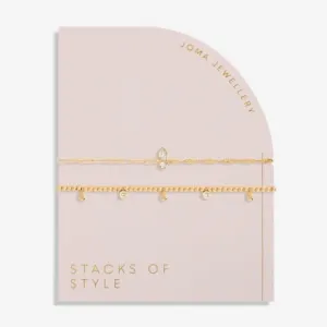 Piles de Style Or Ensemble de 2 Bracelets en Forme Organique Or 6340 Joma Jewellery
