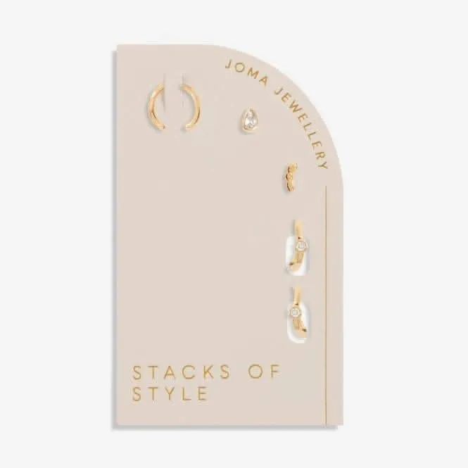 Piles de Style Or Ensemble de Boucles d'Oreilles en Forme Organique Or 6342 Joma Jewellery