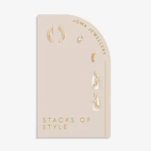 Piles de Style Or Ensemble de Boucles d'Oreilles en Forme Organique Or 6342 Joma Jewellery