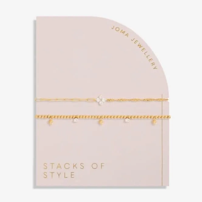 Ensemble de 2 bracelets étoile dorée Stacks Of Style 6331 Joma Jewellery
