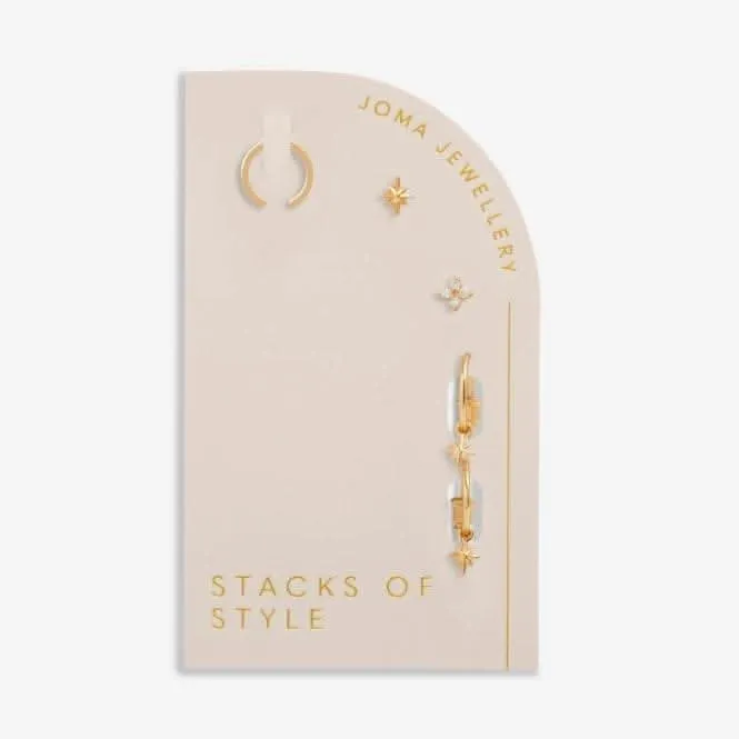 Piles de Style Ensemble de Boucles d'Oreilles Étoile d'Or 6333 Joma Jewellery