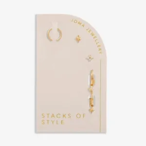 Piles de Style Ensemble de Boucles d'Oreilles Étoile d'Or 6333 Joma Jewellery