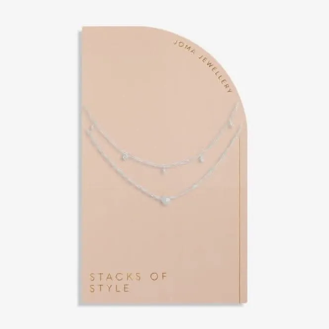 Piles de Style Lune Argentée Collier 45cm 40cm   5cm 6338 Joma Jewellery