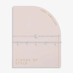 Piles de Style Lune d'Argent Ensemble de 2 Bracelets 6337 Joma Bijoux