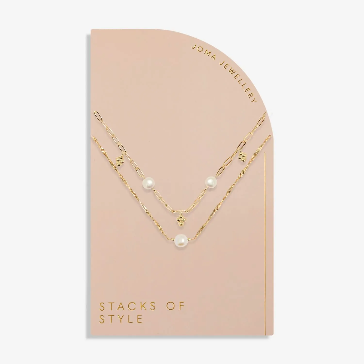 Collier plaqué or perle blanche Stacks Of Style 7820 Joma Jewellery