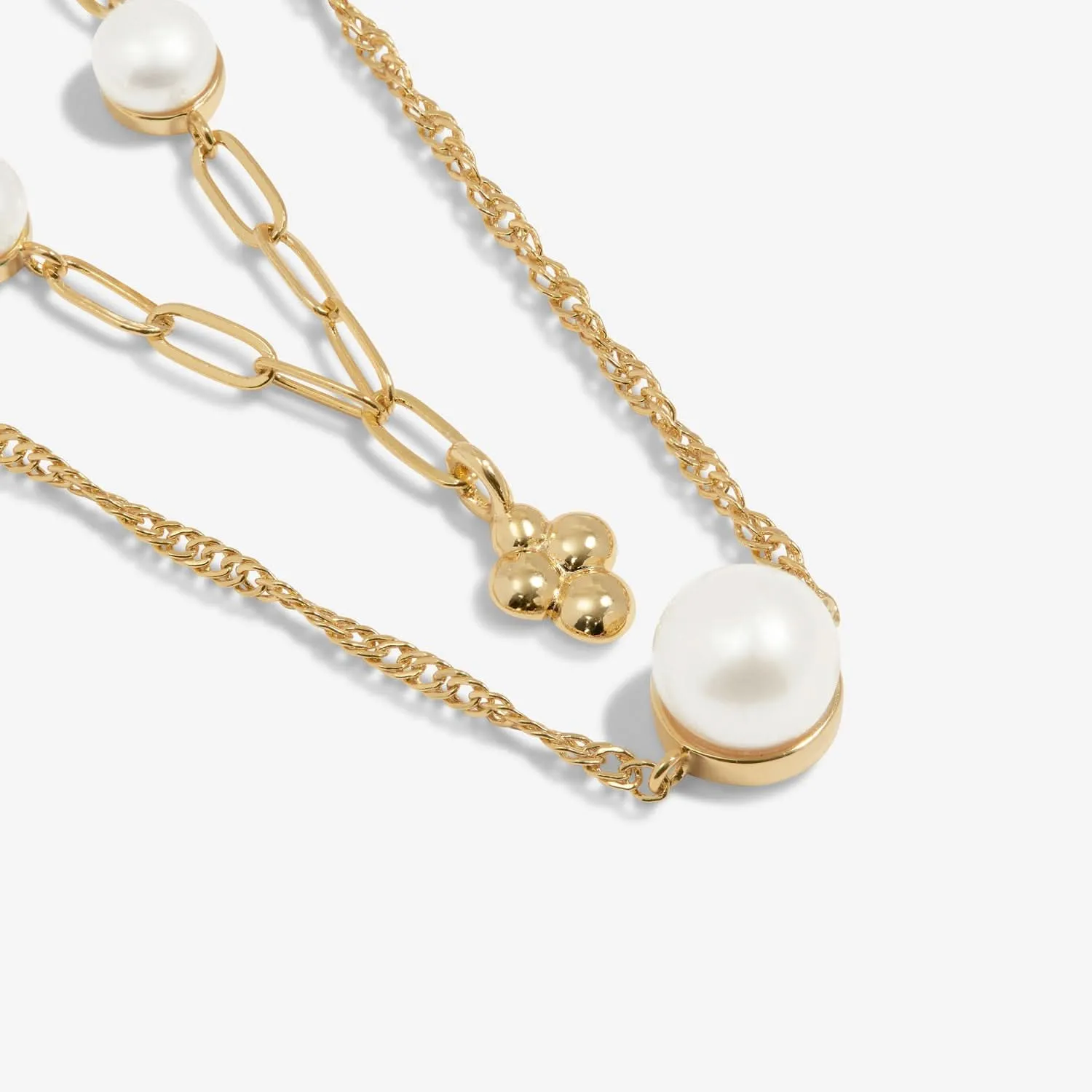 Collier plaqué or perle blanche Stacks Of Style 7820 Joma Jewellery