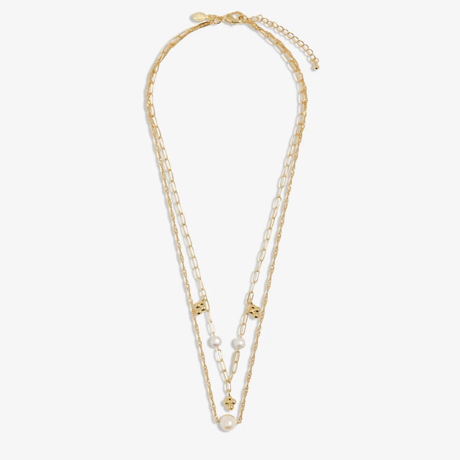 Collier plaqué or perle blanche Stacks Of Style 7820 Joma Jewellery