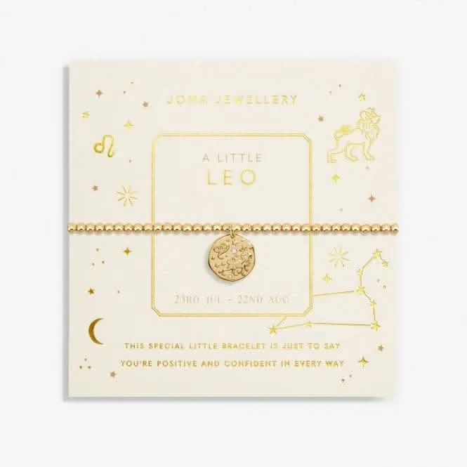 Bracelet extensible en or plaqué Petit Lion Signe Astrologique 17,5 cm 6795 Joma Jewellery