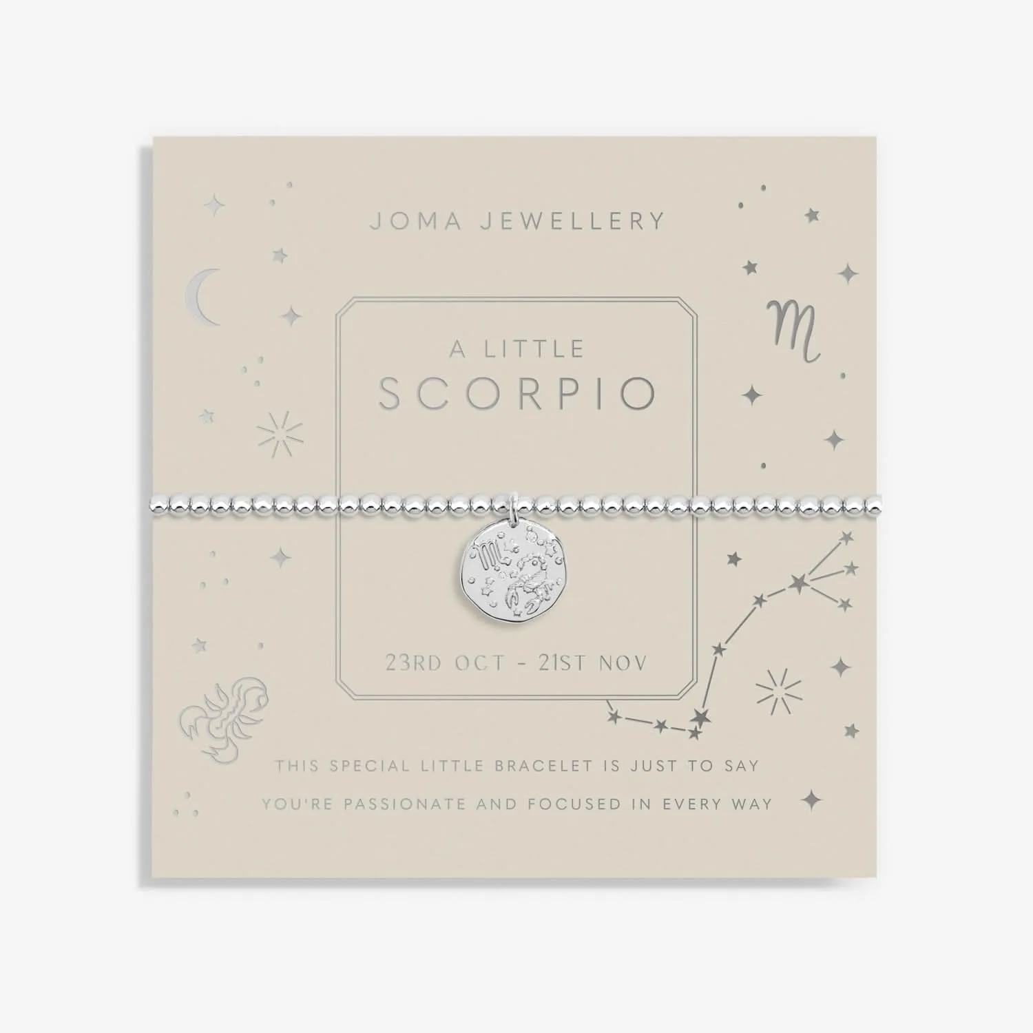 Bracelet en Argenté Petit Scorpion Signe Astrologique 7439 Joma Jewellery