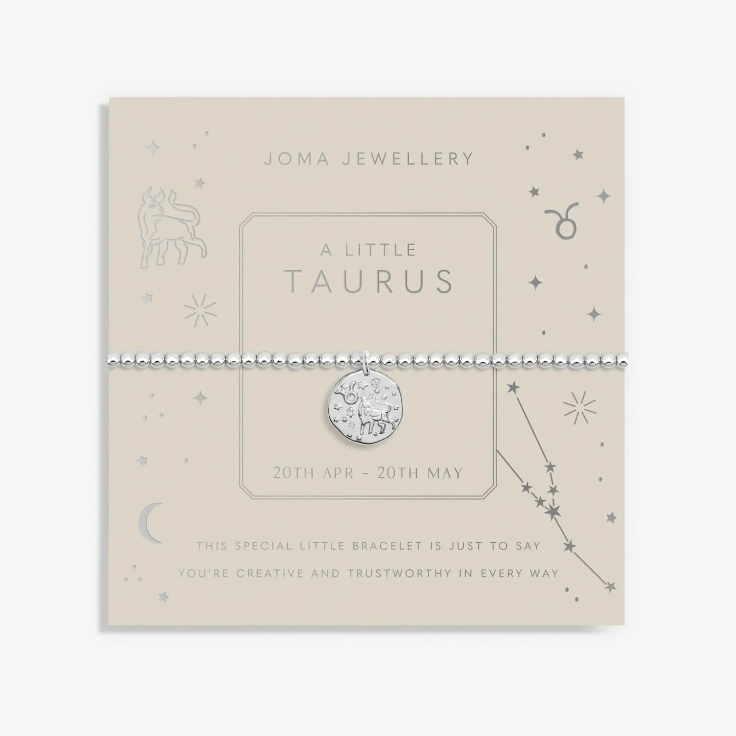 Bracelet en Argenté Petit Taureau Signe Astrologique 7445 Joma Jewellery