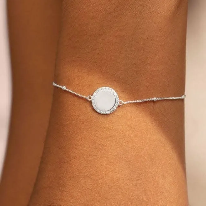 Bracelet en argent sterling avec disque pour 21e anniversaire pavé de 16cm   3cm JJS0010 Joma Jewellery