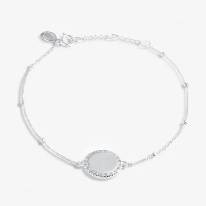 Bracelet en argent sterling avec disque pour 21e anniversaire pavé de 16cm   3cm JJS0010 Joma Jewellery