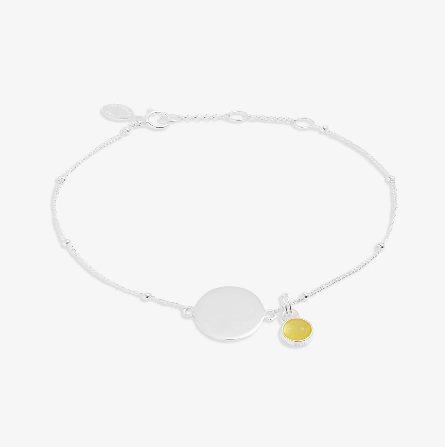 Bracelet en argent sterling avec pierre de naissance de novembre JJS0092 Joma Jewellery