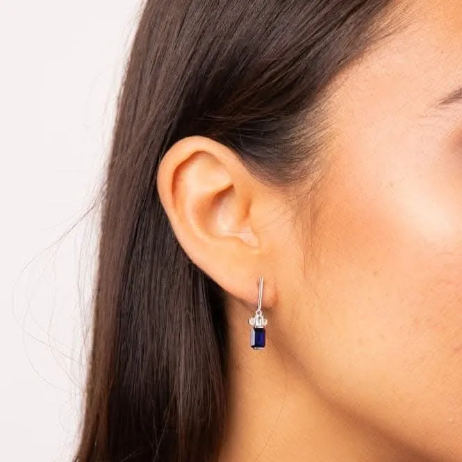 Boucles d'oreilles en argent sterling avec zirconium cubique bleu et transparent E6409 - Diamonfire Jewellery