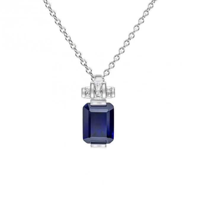 Pendentif en Argent Sterling avec Zirconium Cubique Bleu et Transparent P5398 - Diamonfire Jewellery