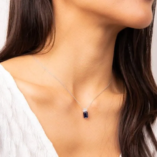 Pendentif en Argent Sterling avec Zirconium Cubique Bleu et Transparent P5398 - Diamonfire Jewellery