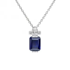 Pendentif en Argent Sterling avec Zirconium Cubique Bleu et Transparent P5398 - Diamonfire Jewellery