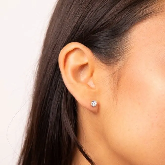 Boucles d'oreilles en argent sterling avec zirconium cubique transparent E6400 - Diamonfire Jewellery