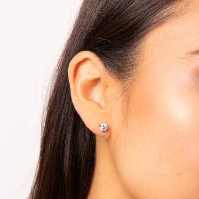 Boucles d'oreilles en argent sterling avec zirconium cubique transparent E6401 - Diamonfire Jewellery