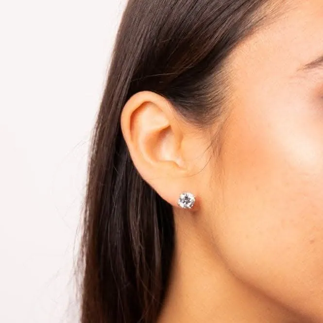 Boucles d'oreilles en argent sterling avec zirconium cubique transparent E6403 - Diamonfire Jewellery