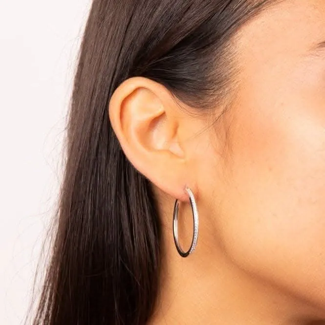 Boucles d'oreilles en argent sterling avec zirconium cubique transparent E6413 - Diamonfire Jewellery