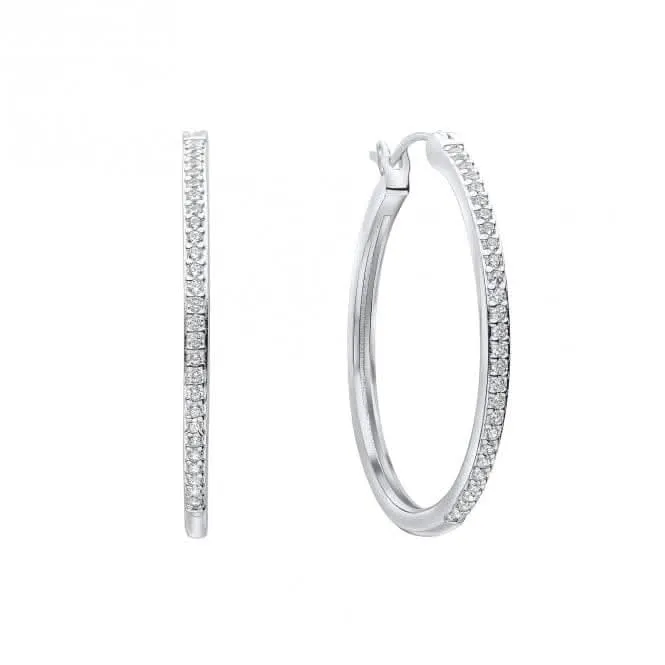Boucles d'oreilles en argent sterling avec zirconium cubique transparent E6413 - Diamonfire Jewellery