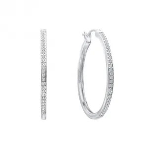 Boucles d'oreilles en argent sterling avec zirconium cubique transparent E6413 - Diamonfire Jewellery