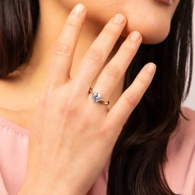Bague en argent sterling avec zirconium cubique transparent R3868 - Diamonfire Jewellery