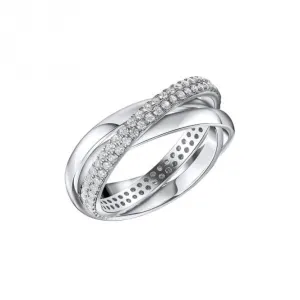 Bague en argent sterling avec zirconium cubique transparent R3874 - Diamonfire Jewellery