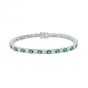 Bracelet en argent sterling avec zirconium cubique vert et transparent B5473 - Diamonfire Jewellery