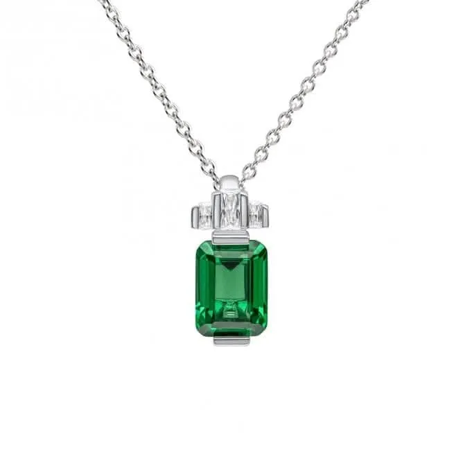Pendentif en argent sterling avec zirconium cubique vert et transparent P5397 - Diamonfire Jewellery