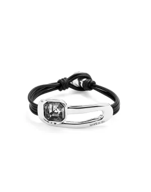 Bracelet Noir Exprimant la Sérénité en Argent Sterling Plaqué PUL2513NGRMTL0 Unode50 Bijoux et Accessoires
